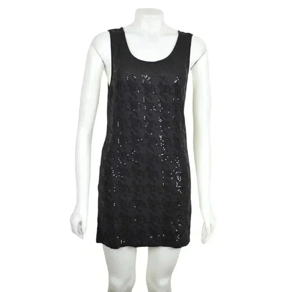 NWT Thirty Three Black Sequins Mini Dress Sleeveless Size Large - Picture 1 of 11